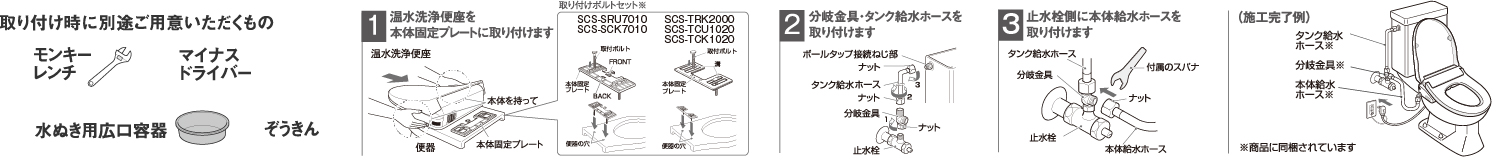 温水洗浄便座 SCS-TCU1020 取り付け