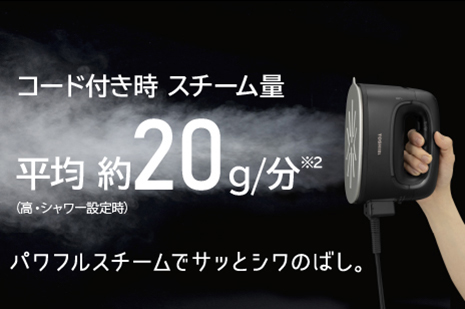 東芝衣類スチーマー　TAS-X80　パワフルスチーム　シワのばし