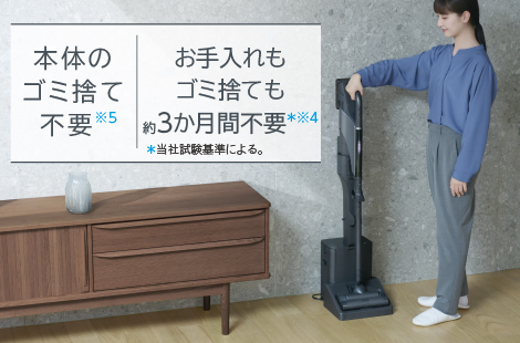 東芝コードレス掃除機（クリーナー）　VC-CLZ74DS　お手入れ　ゴミ捨て　約3か月間不要