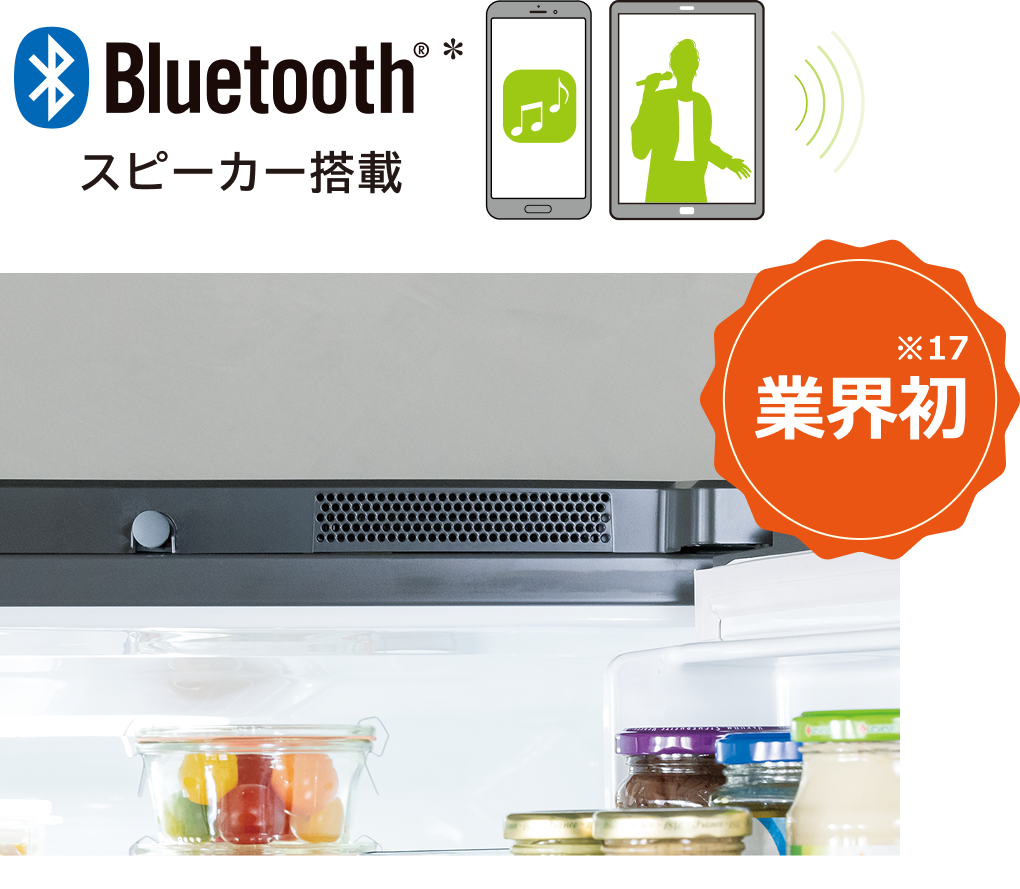 Bluetooth*スピーカー搭載 業界初 ※17