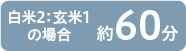 白米2:玄米1の場合 約60分